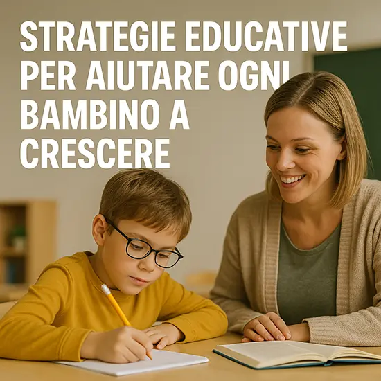 Tutor aiuta bambino con DSA a studiare usando strategie educative personalizzate